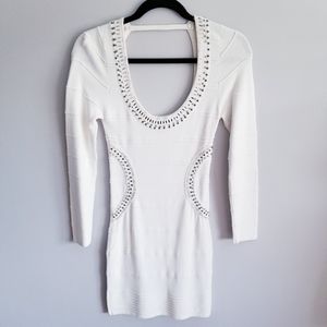 HotMiamiStyles.com bodycon long sleeve white dress